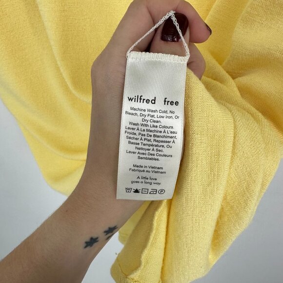 Wilfred Free Marcoux Jersey Knit T-Shirt‎ Dress Pale Yellow Small - Picture 10 of 12